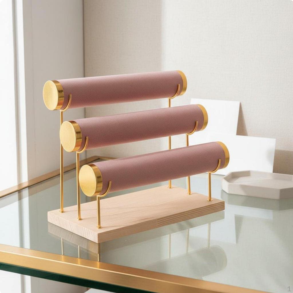 3 Tier Bracelet Holder Minimalist Design Bar Organizer Detachable Rods Bangle Watch