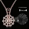 Ferris Wheel Projection Necklace: Women's Titanium Steel Clavicle Chain with Zircon, Displays 'I Love You' In 100 Languages