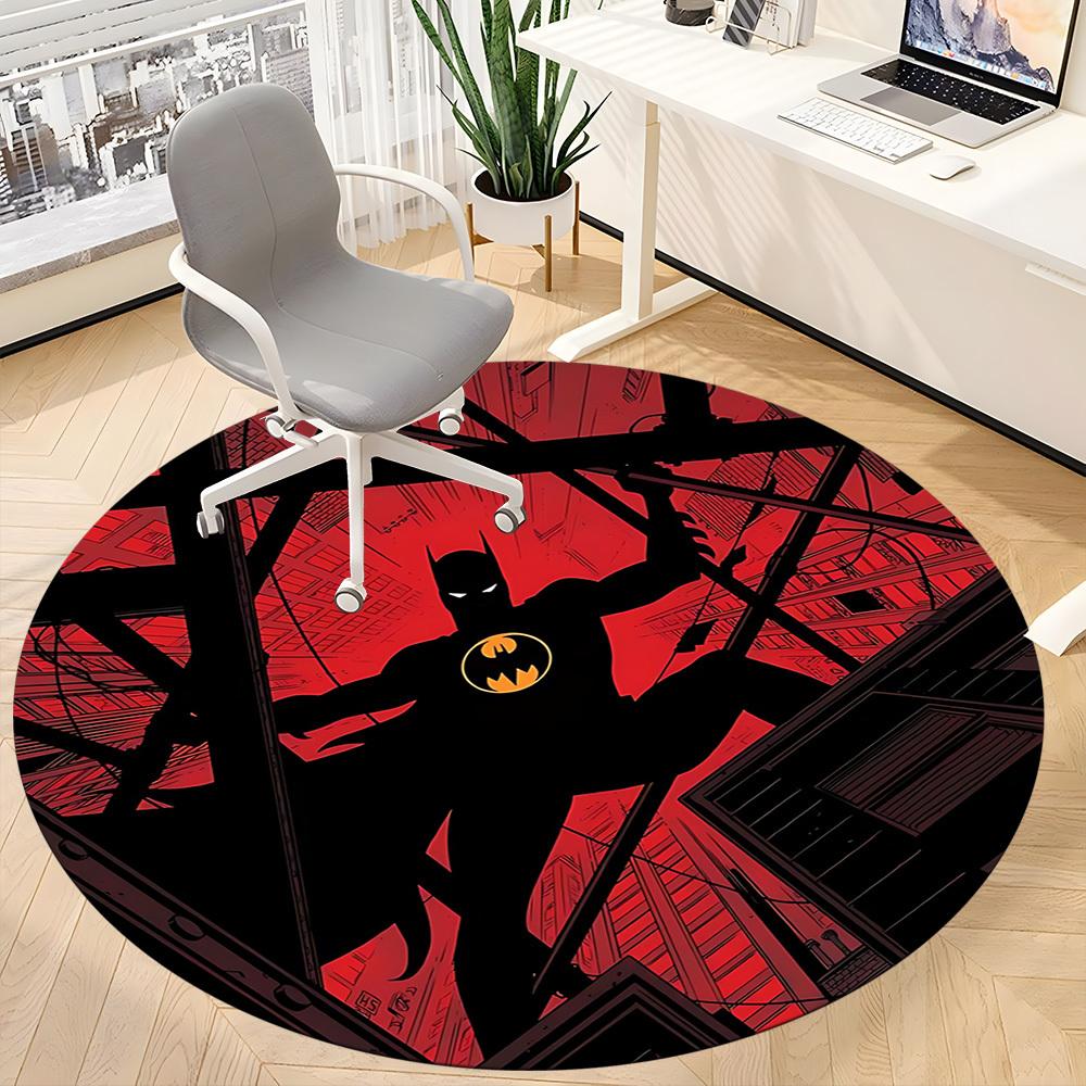 1pc Batman Gotham Office Round Area Rug, Under Office Chairs Bedroom Living Room Home Decor, Room Deco, Available In Various Sizes