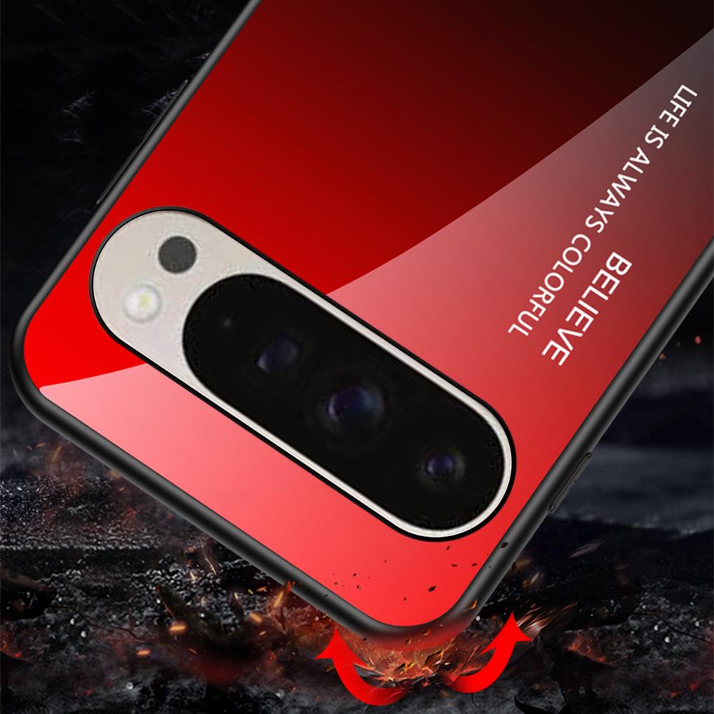 For Google Pixel 9 Pro/9 Case Anti-Scratch Tempered Glass+PC+TPU Phone Cover
