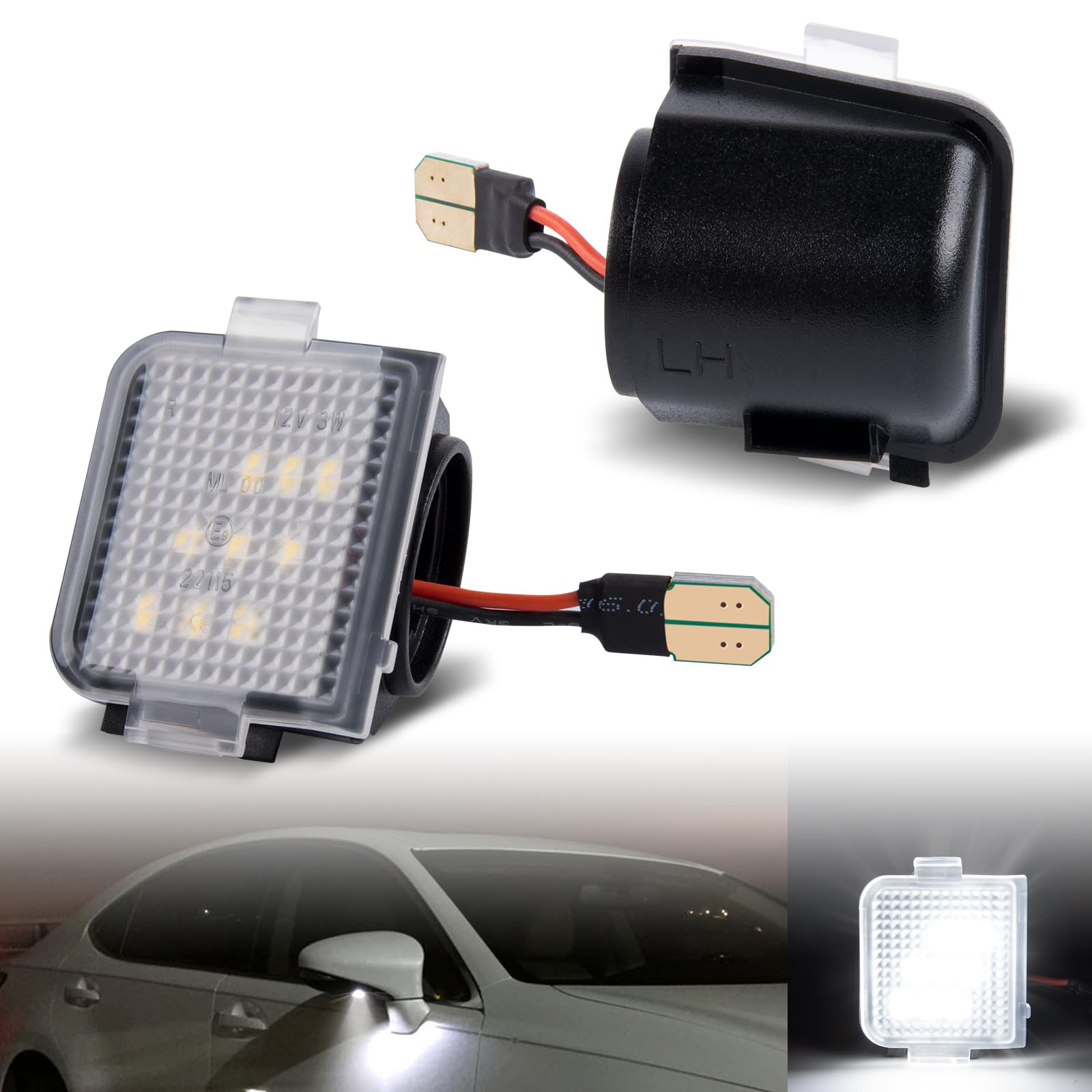 

Блок приветственной лампы GemPro для Lexus LEXUS CT/GS/HS/IS/LS/RC 210 Series Crown, нижняя приветственная лампа на дверное зеркало, комплект из 2 белых светодиодов [сменный], левый