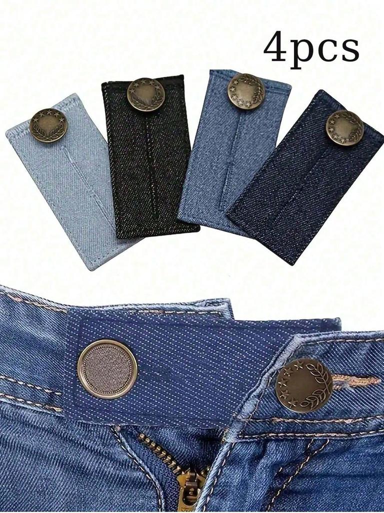 Erweiterung für Hosen, Taillenverlängerer für Jeans, Hosenhaken mit langer Schnalle, Elastischer Taillenknopf zur Anpassung, Gürtelerweiterungsschnalle