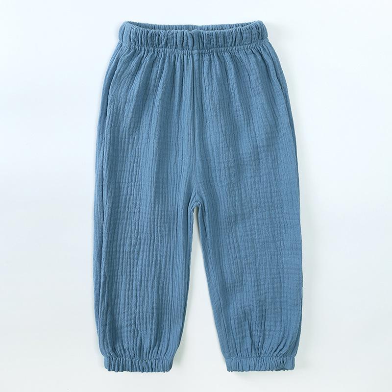 Kids' Summer Korean-Style Double-Layer Cotton Gauze Mosquito-Repellent Retro Pants