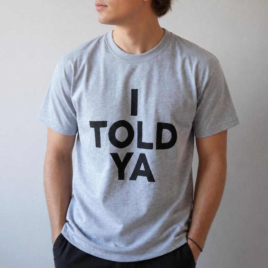 I Told Ya T-Shirt | Challengers Inspired | Organic Heavyweight Cotton | Handmade Screen Print | Worn by Zendaya