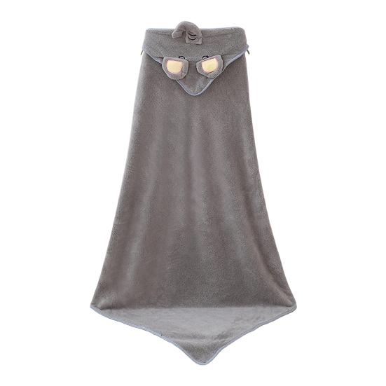 Children Bath Towel Cartoon Animal Embroidery Decor Soft Microfiber Highly Absorbent Newborns Swaddle Blanket Sweat-Absorbent Pad Body-drying Cape