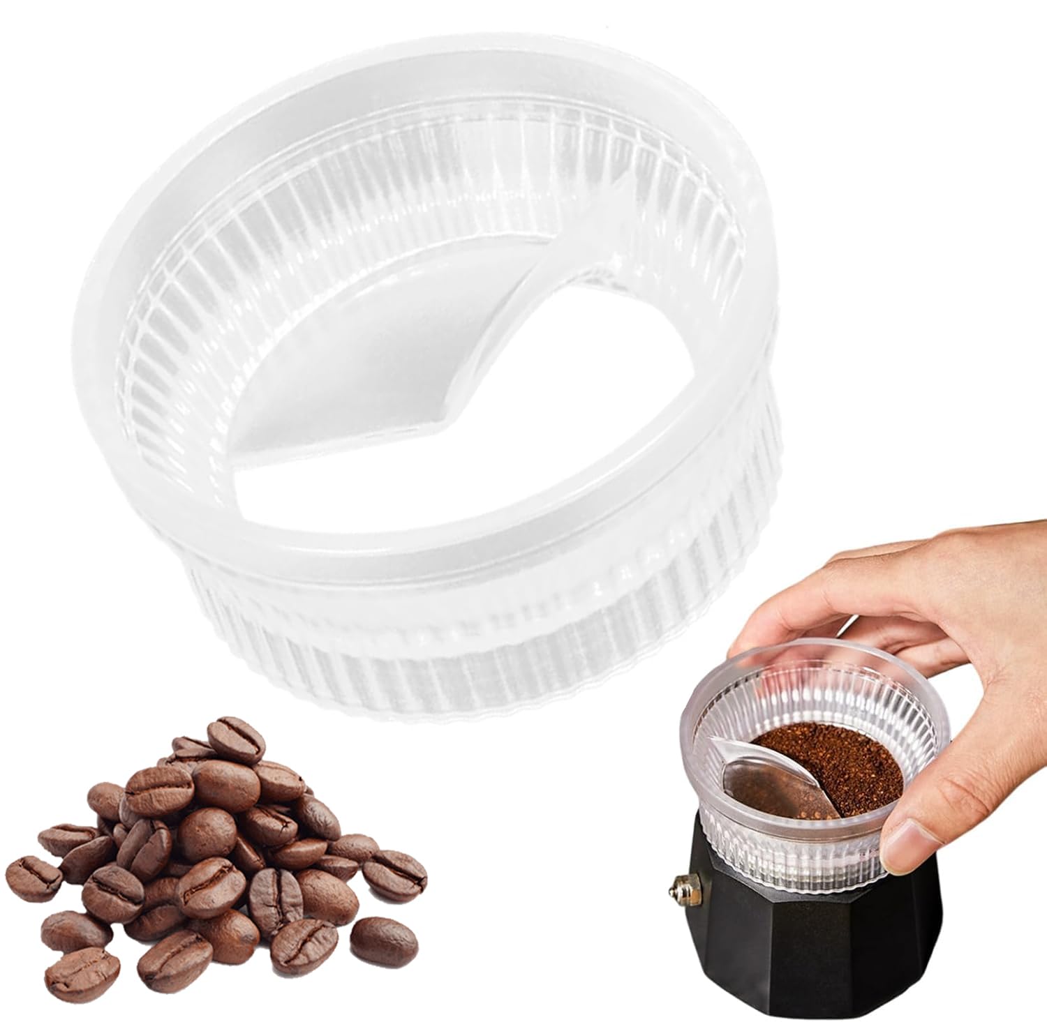 

Doyime Moka Pot Dosing Funnel, 65mm, Coffee Catching Ring, Moka Pot Cloth Powder Dispenser, Coffee Dispensing Funnel, Powder Dosing Ring, Coffee