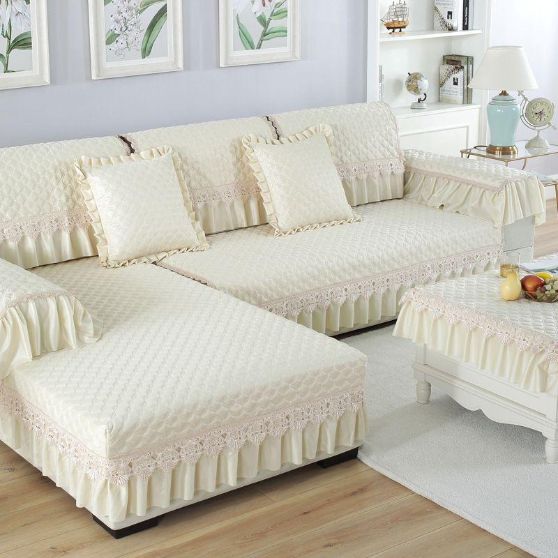 

Современные кружевные однотонные диванные подушки, противоскользящие чехлы для диванов, украшения для дома, пылезащитные диванные полотенца, чехлы на все времена года 70*70cm