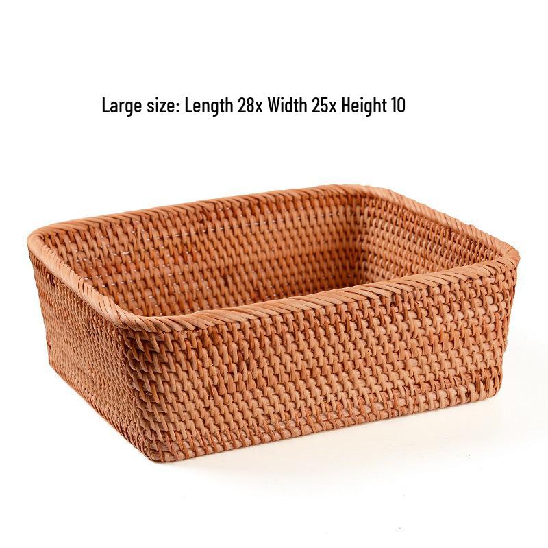 Vietnamese Handmade Woven Autumn Vine Basket for Snacks, Fruit, or Candy - Perfect for Living Room or Coffee Table.