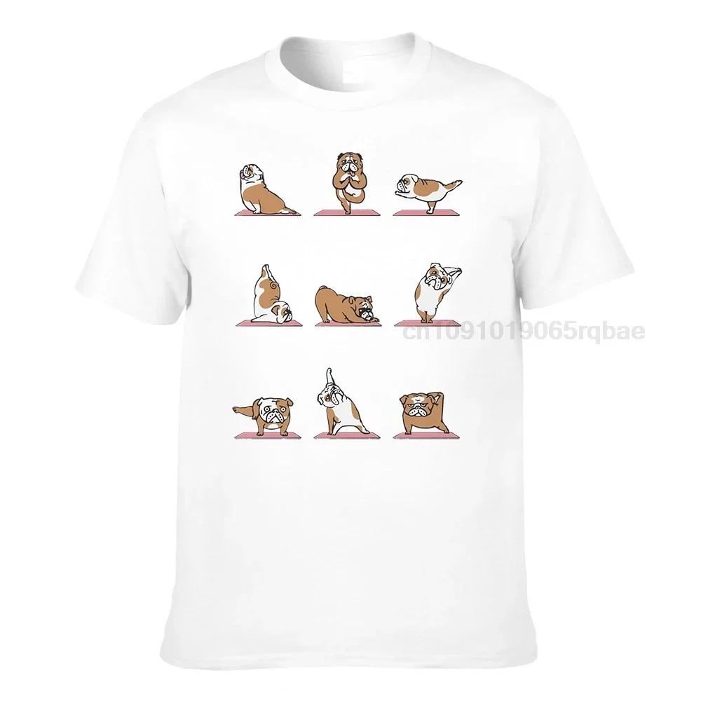 English Bulldog Yoga Funny Tshirts Top Top Tshirts Tops Tees Faddish Cotton Comfortable Funny Boy