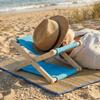 Kompakt faltbares Holz-Strandkissen, höhenverstellbar, Nackenstützkissen zum Schlafen, Picknick