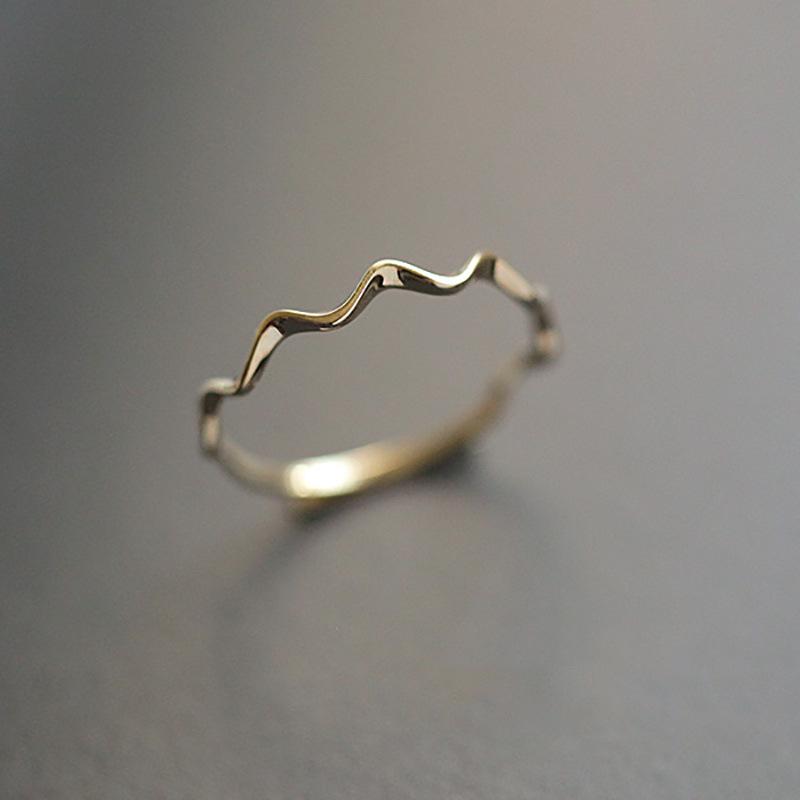 Adjustable 925 Sterling Silver Wave & Twisted Rope Ring Set Open Adjustable