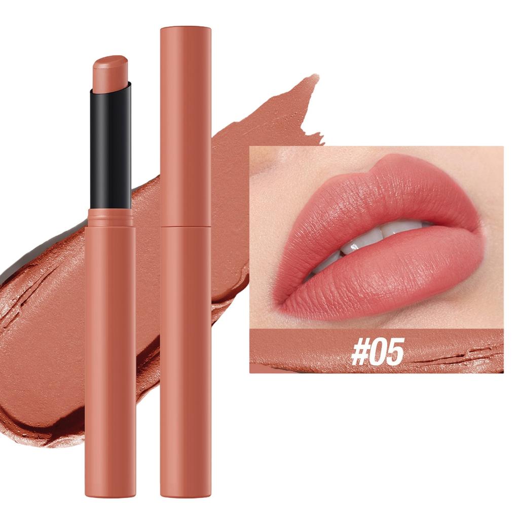 Velvet Lipstick Nude Soft Dark High Color Long-lasting Waterproof Lip Balm Beauty Cosmetics Gift.