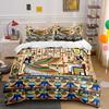 Ancient Egyptian Mural Scene Bedding Set For Kids Luxury Gift 3Pcs Digital Print Comforter Set Soft Comfortable Breathable