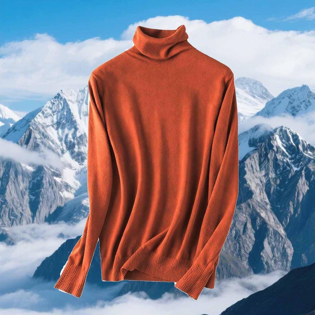 Dam Slim Fit Temperament Ull Långärmad Sömlös Polotröja