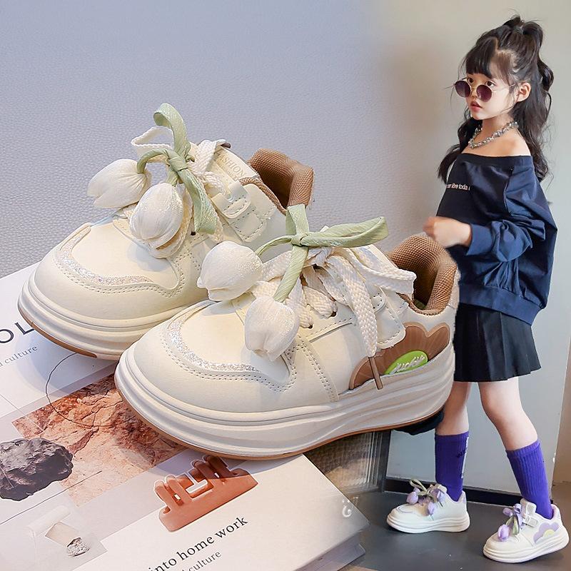 Girls Board Shoes 2025 Spring and Autumn New Korean Version of Fashion Soft Sole Non-slip Breathable Middle and Older Children's Sports and Leisure S