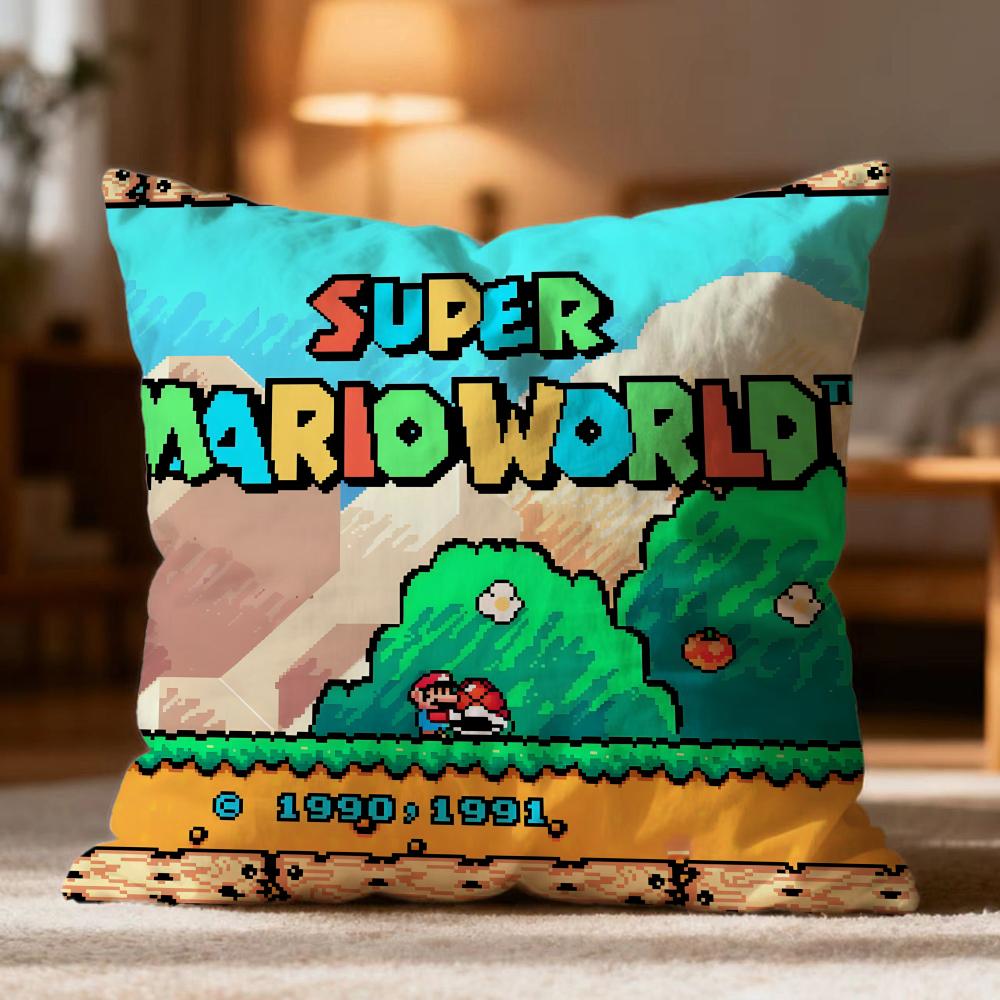 Ssuper Cute Style Marios Cushion Cover Soft Washable Pillow Case Multi-Scene For Couch Bed Travel Office Use
