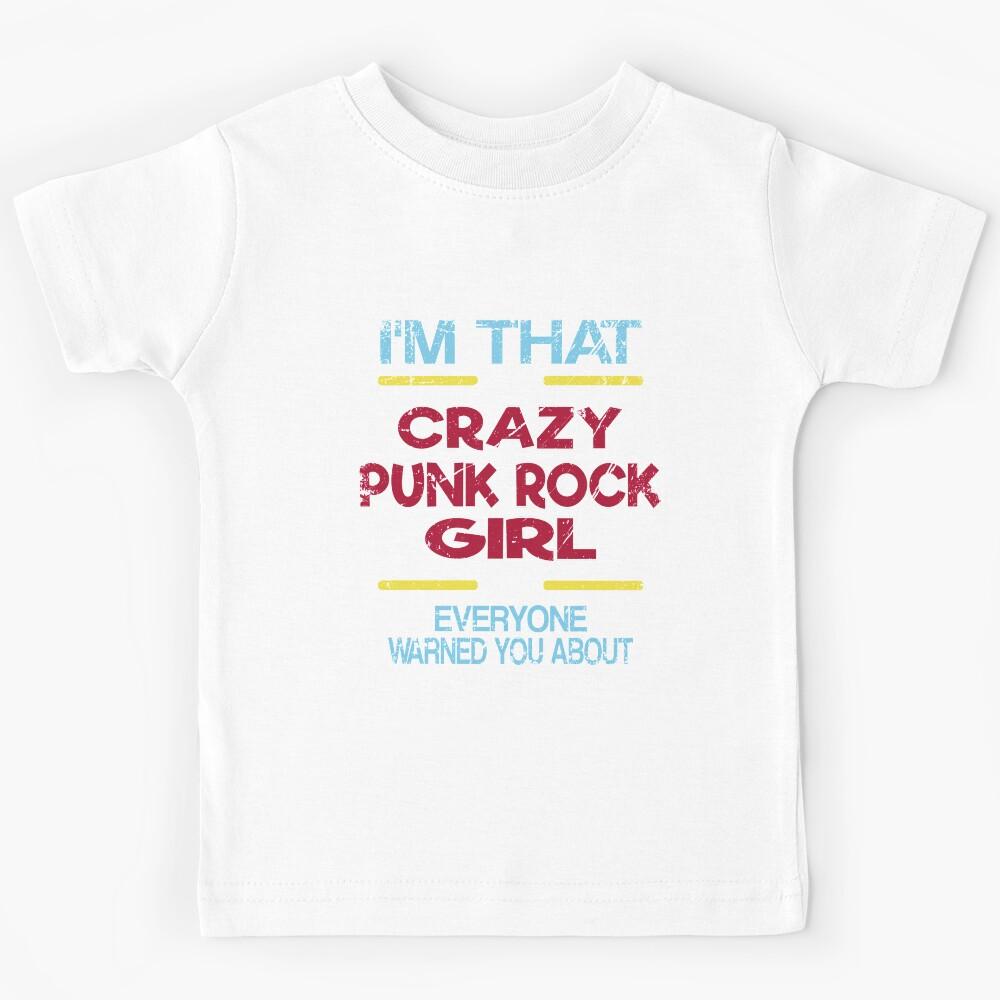 Crazy Punk Rock Girl 80s Funny Design Kids T-Shirt 140