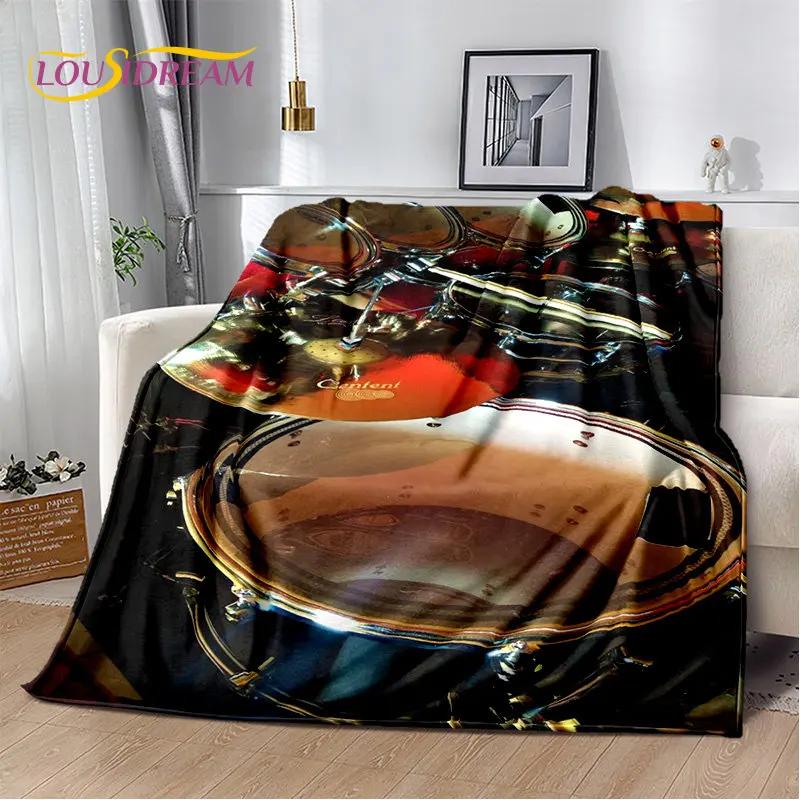 Bateri seti Müzik Aletleri Yumuşak Peluş Battaniye, Flanel Battaniye Atmak Battaniye Oturma Odası Yatak Odası Yatak Kanepe Piknik Örtüsü Çocuklar için