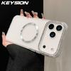 KEYSION Magnetic Jewelled Case for MagSafe for iPhone 16 17 Pro Max Air 16 Plus Transparent Matte TPU+PC Shockproof Phone Cover