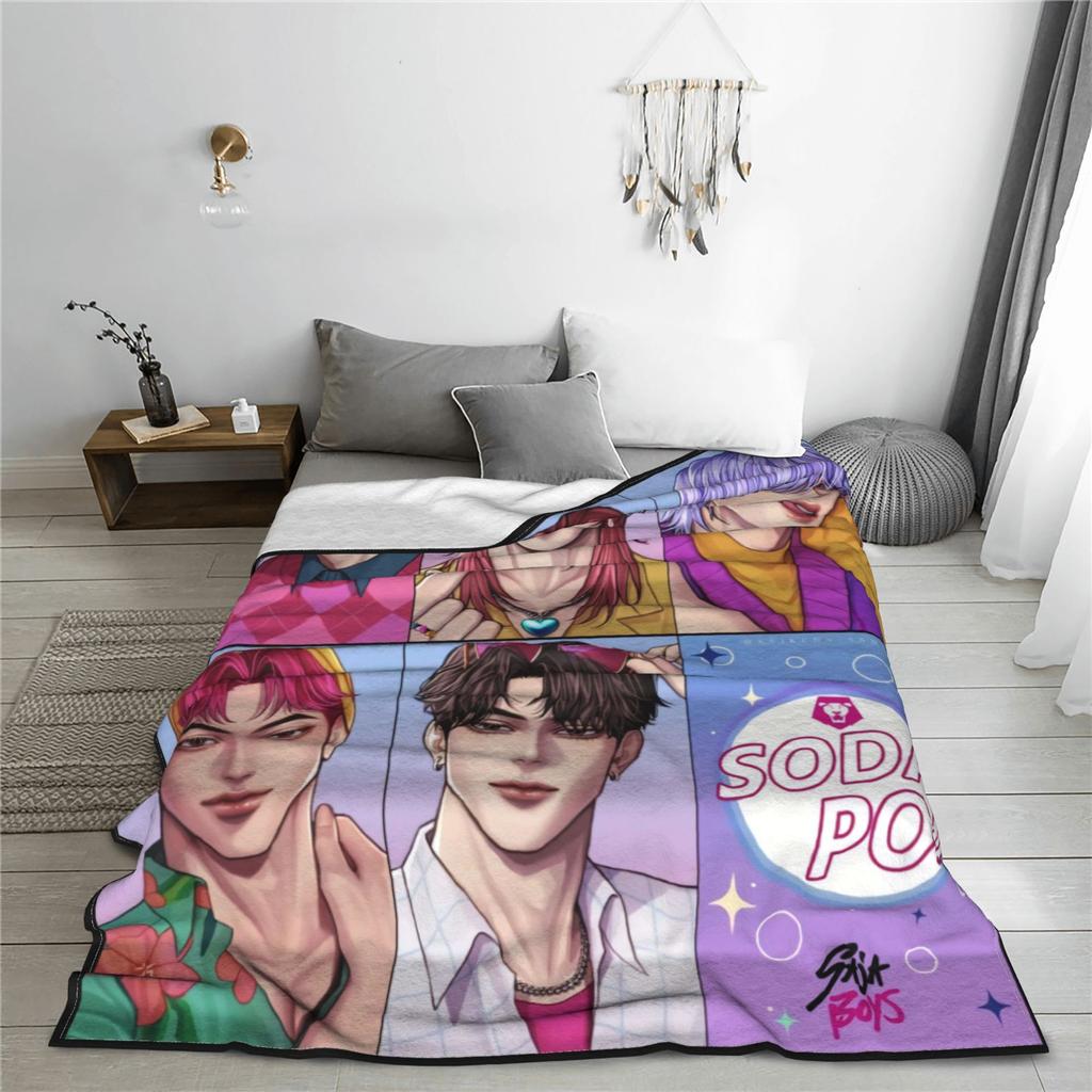 Warm Soft BlanketsGirls Boys Airplane Travel Kpop Demon Hunters Saja Boys Throw Blanket  Flannel Bedspread Funny Sofa Bed Cover