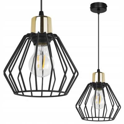 Hanging Lamp, Ceiling Chandelier, Wire Shade, Led