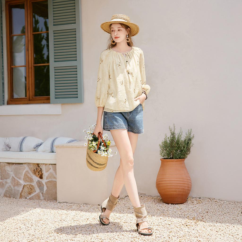 Fragrant French Embroidered Loose Shirt for Women