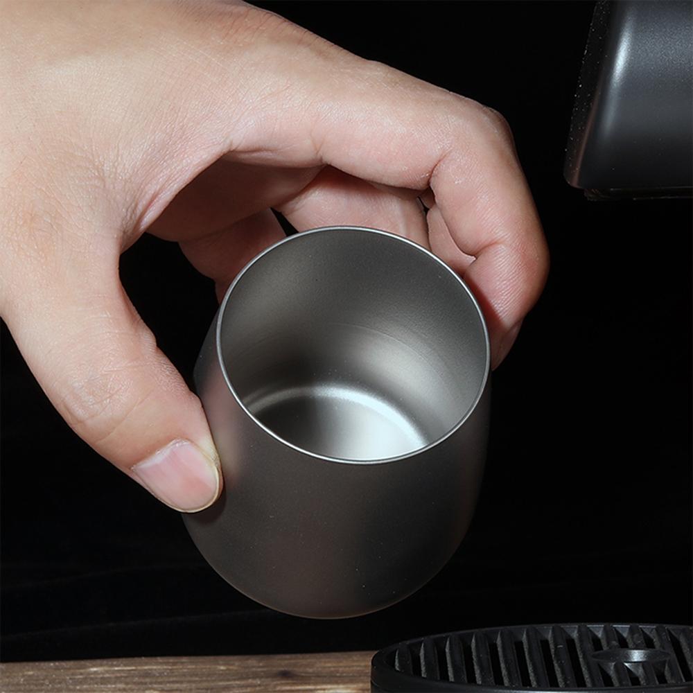 Tasse à eau ultralégère en titane à double paroi isolée 120 ml, tasse à thé, mug pour camping en plein air, randonnée, sac à dos, maison, bureau