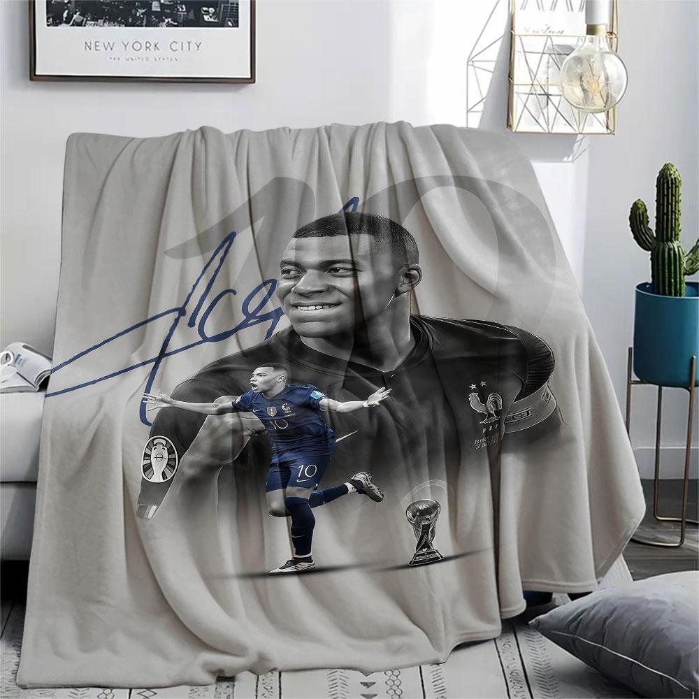 1 Stück Kylian Mbappe Muster Flanelldecke Geeignet für Alle Jahreszeiten für Heimdekoration Wärme und Komfort Geschenke Feiertagsgeschenk