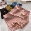 Douyin Trendy Women's High-Waisted Tummy Control Satin Seamless Silk Panties