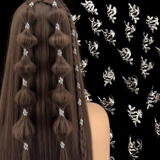 40Pcs Braid Hair Accessories, Alloy Wheat Ear Design Hair Clips, Easy Clip-On Hair Cuffs for Multi-Strand Braids