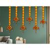 Handmade  Marigold Fluffy Flowers Colorful Woolen Kite Bells Hangings for Home Décor, Pooja Room Decoration, Haldi Mehndi Décor (39 Inches)(Pack of 6)