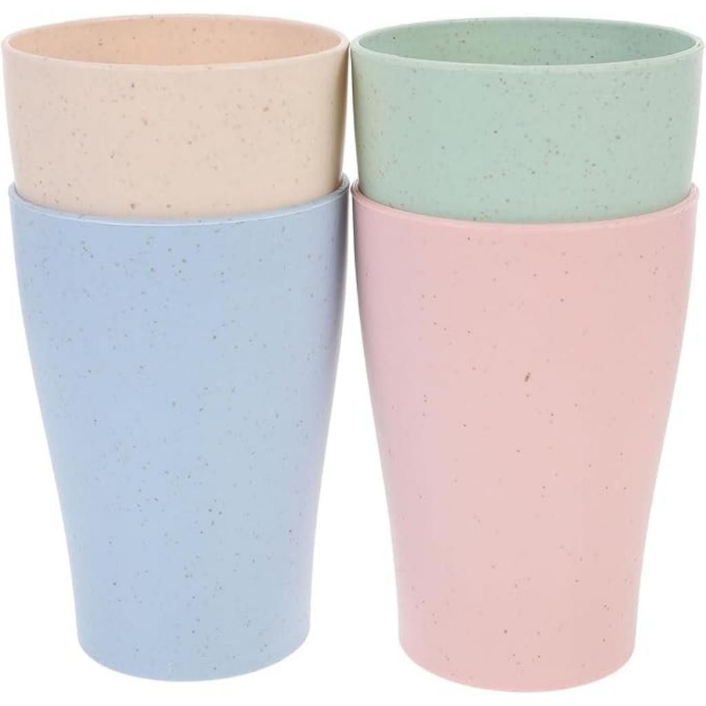 4 ks kelímků na pití, hrnek na vodu, venkovní kempingové kelímky, držáky na zubní kartáčky, nerozbitné kelímky vhodné do myčky nádobí do kuchyně, restaurace, cestování, večírky, akce