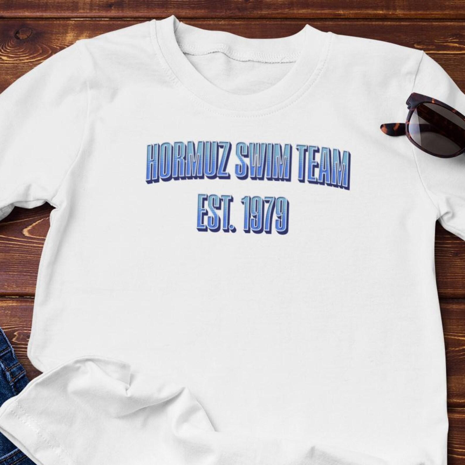 Hormuz Swim Team - Satirical Collegiate Design | Parody Cotton Tee XL