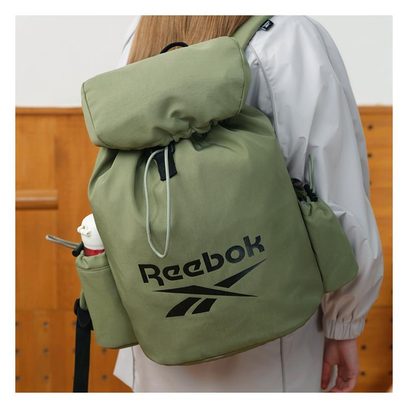 New Reebok Fabric Bucket Bag, Backpack Regular Unisex Black/Olive/Khaki RB230009M