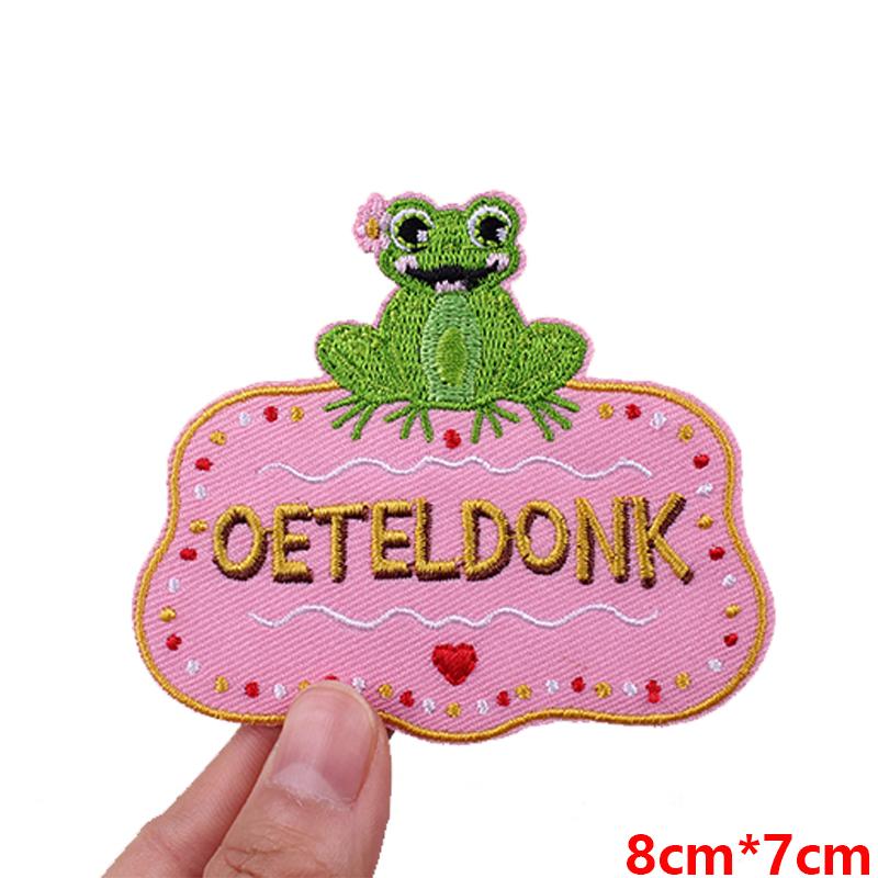 DIY-Aufnäher Niederlande Oeteldonk-Emblem Gestickte Aufnäher für Kleidung Niederländischer Karnevals-Aufnäher Aufbügel-Aufnäher für Kleidung