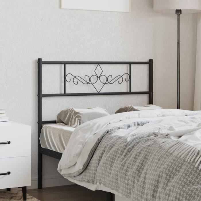 VidaXL Tête de lit métal noir 90 cm 355295
