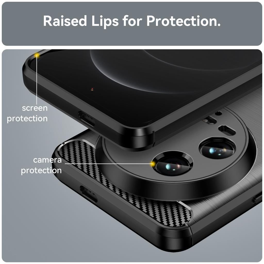 For Xiaomi 14 Ultra case For Xiaomi 14 Ultra 5G Case Carbon Fiber Shockproof Soft Silicone Back Case For Xiaomi 14 Ultra 5G