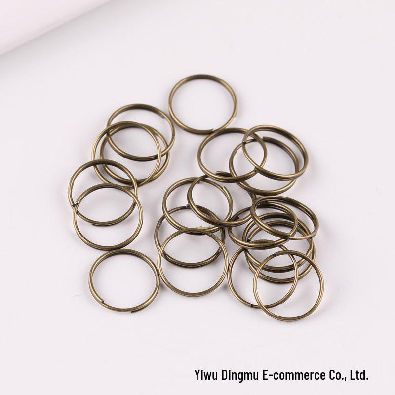 Antiker Bronze Doppel-Ösen Biegering für DIY Schmuckzubehör