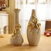 Europa Vergoldete Mattierte Porzellanvase Vintage Fortschrittliche Keramik Blumenvase Für Zimmer Arbeitszimmer Flur Haus Hochzeit Dekor Mit Blume