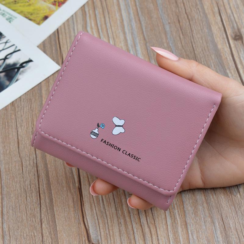 Damen Modisches Mini-Portemonnaie aus Weichem Leder - Große Kapazität, Kurzer Faltstil, Ideal für Studentinnen, Japanisches & Koreanisches Design.