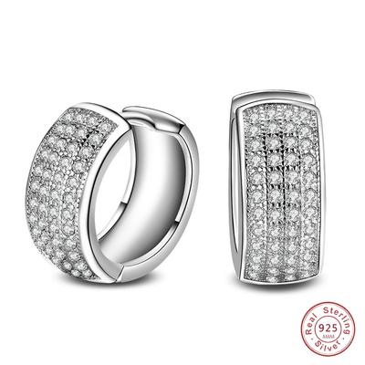 Dubbele Ster Zirconia Oorbellen voor Vrouwen Pendiente Plata Zilveren Naald Stud Oorbel Voor Bruiloft Boucle D'oreille Brincos