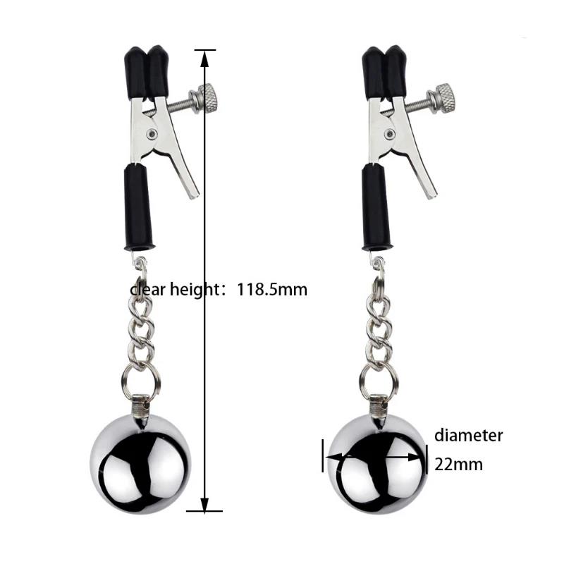 BDSM Bondage Sex Nipple Clamp Stainless Steel Breast Clamp Clips Metal Nipple Shaking Clamps Breast Clip Sex Slaves Sex Shop 18+