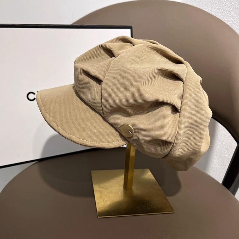 Layered Octagonal Hat Breathable Pleated Berets Fashion Newsboy Hats  Autumn and Winter