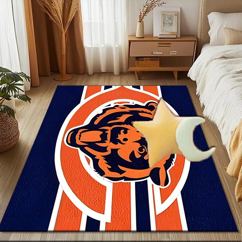 Chicago Bears Logo Rug Game Carpet, Floor Mat for Bedroom Living Room Entryway Rug, Home Decor Idea Gift for Christmas birthday