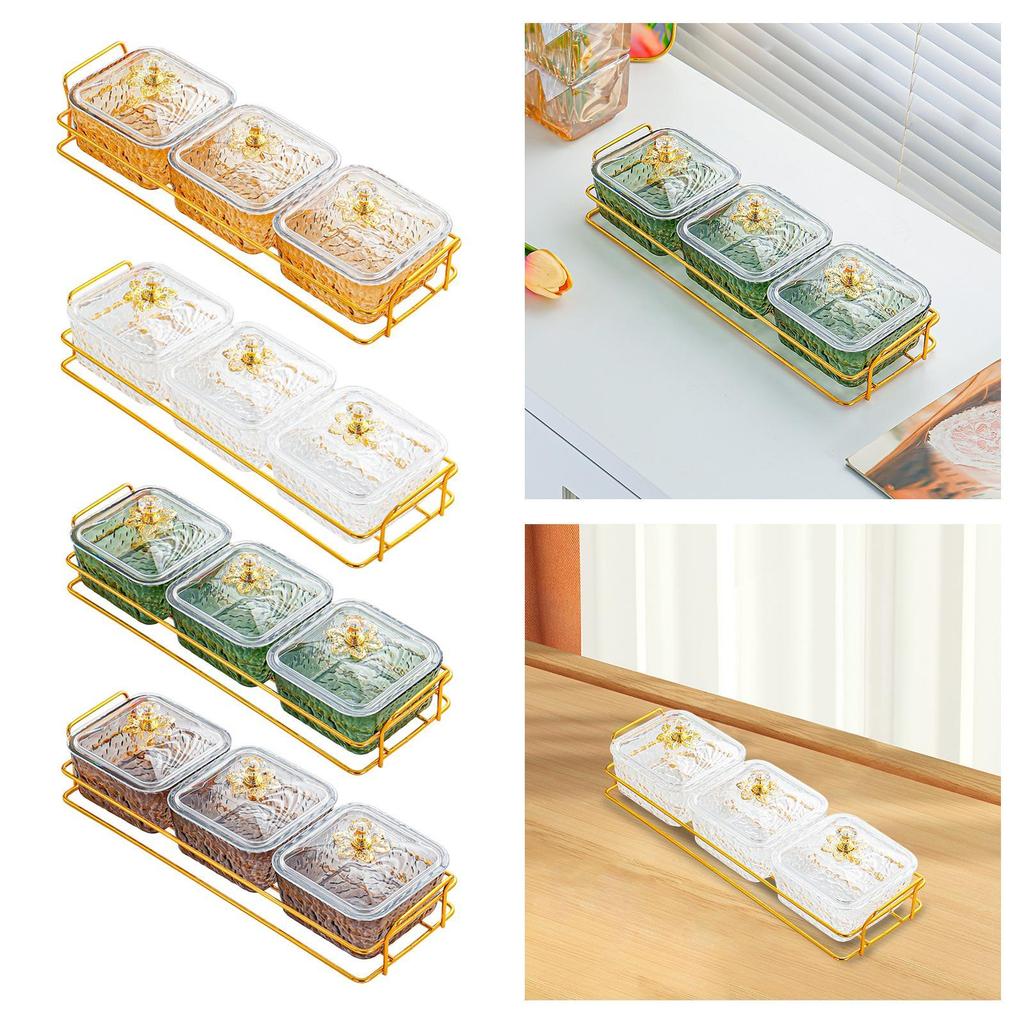 3 Bowls to Serve with Lid And Dessert Screen Covers