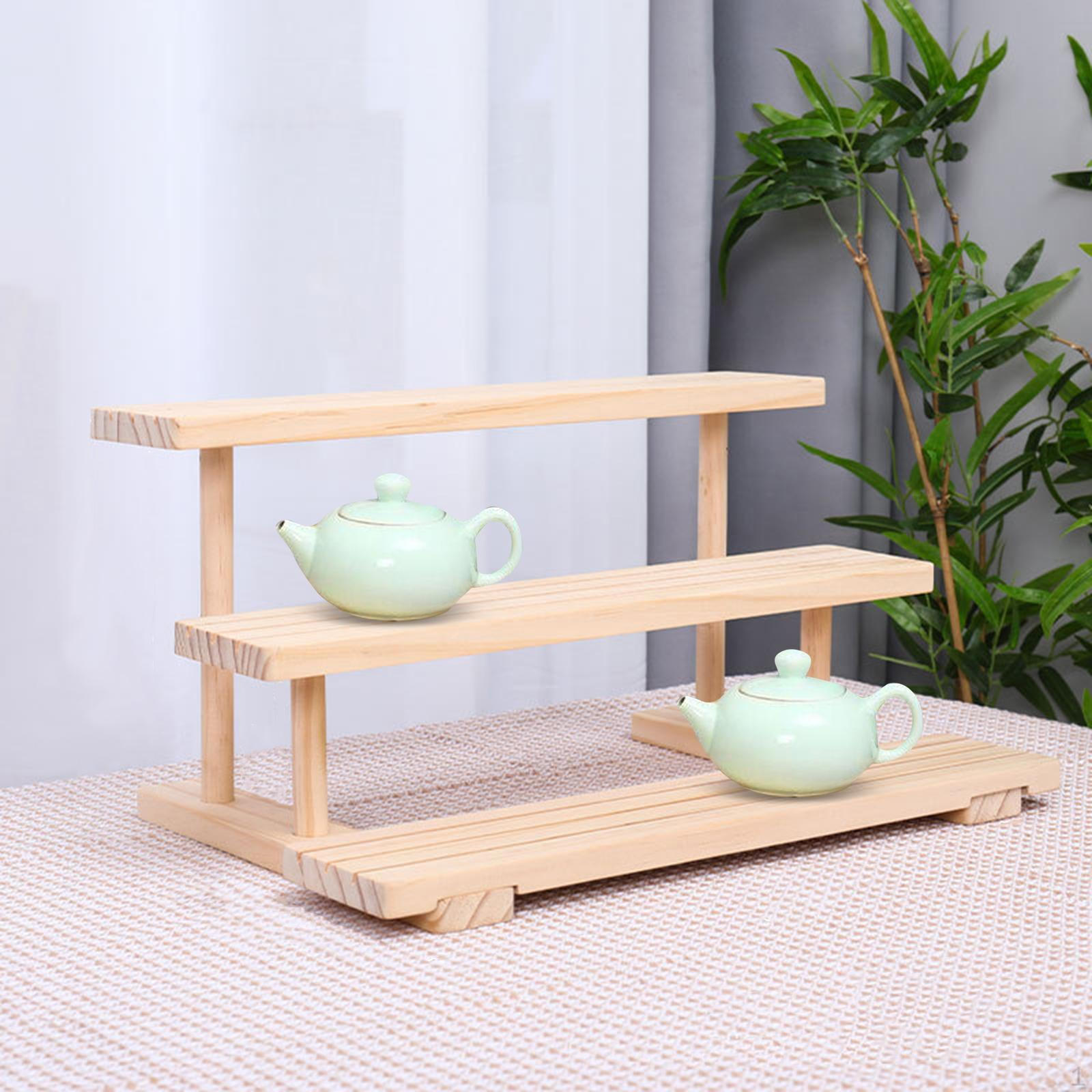 

Деревянный дисплей, стойка для ювелирных изделий, органайзер, стойка, модное украшение, коллекционная подставка, витрина 3 Layer_Wood Color