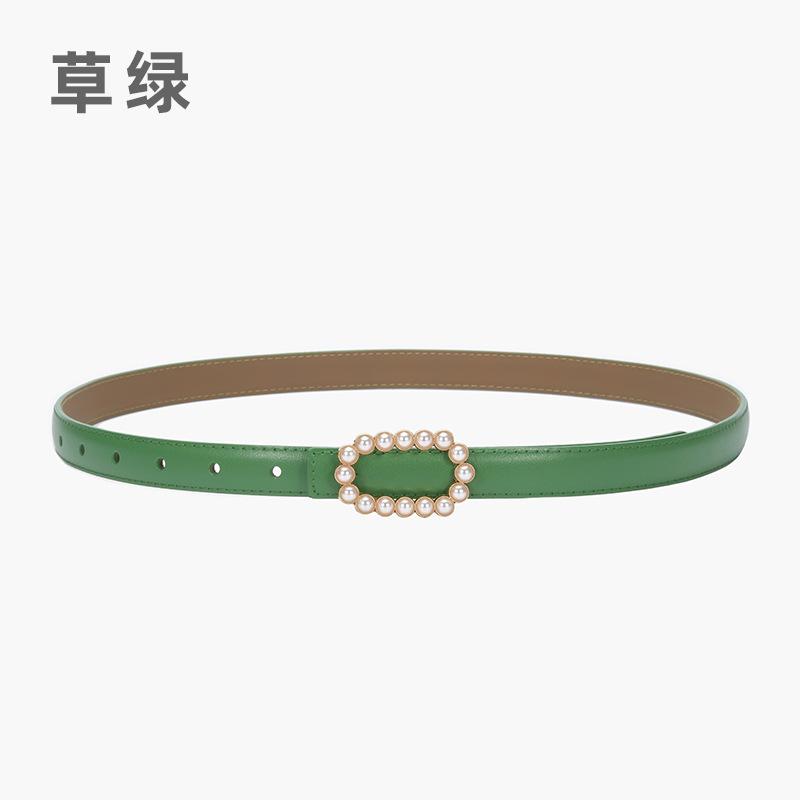 Belt Women'S Genuine Leather Cowhide Black Belt Fine Decoration Skirt Simple Suit Jeans Belt