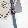 Moda Denim Kanvas Bant Apple Watch Serisi için Ultra 8 7 6 5 4 3 2 Se Toka Kayışı Iwatch 40 44mm 41 45mm 49mm Aksesuarları