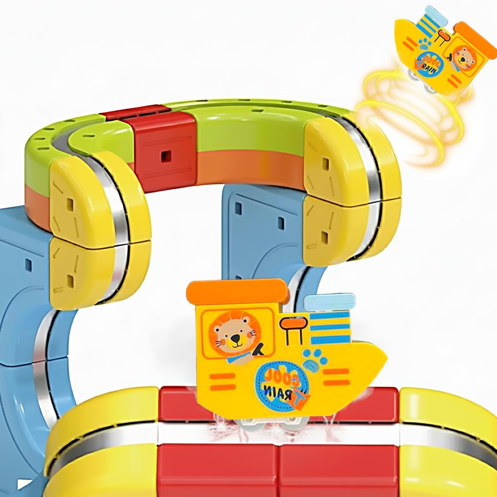 DIY Magnetbahn Zugspielzeug zum Zusammenbauen für Kinder Elektronisches Magisches Schienenauto Konstruktion Kinder Lernspielzeug Weihnachtsgeschenk