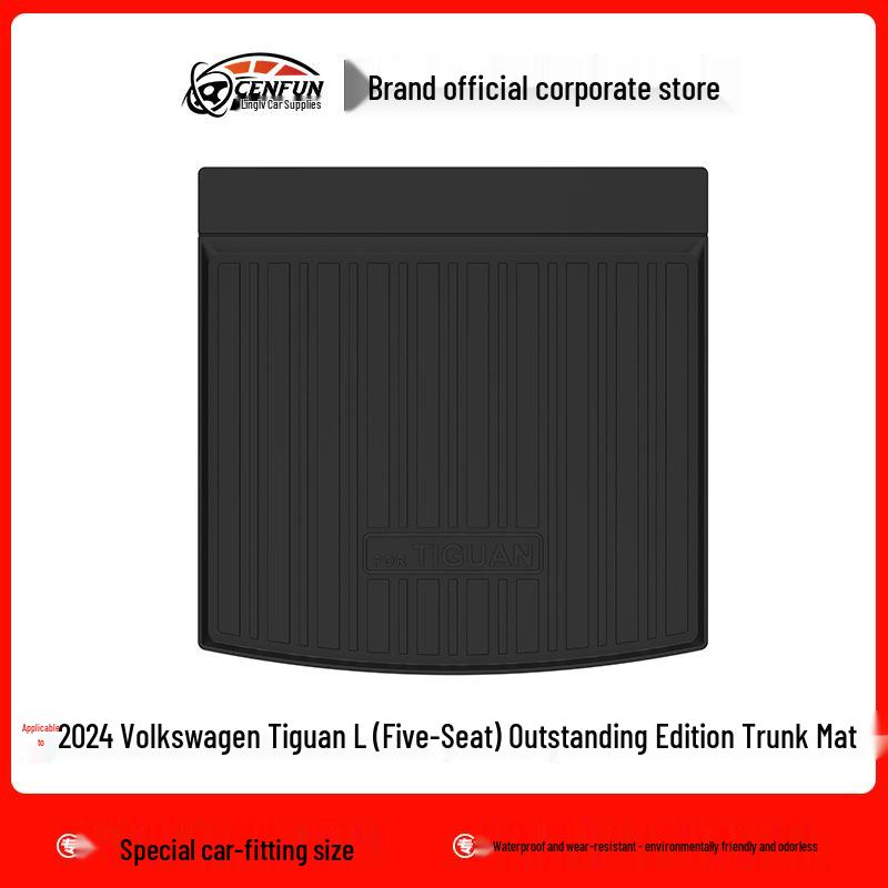 Volkswagen Tiguan L/PRO 2024 TPE Floor & Trunk Mats, Carbon Fiber Backrest Pad, Galaxy Carpet